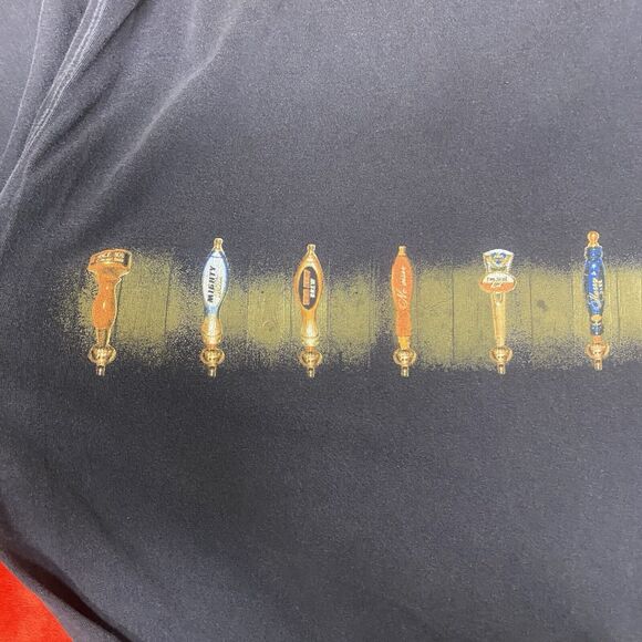 Newport Blue Heavy Cotton Dark Blue XL Shirt Beer Taps Stripe Adult Humor - Picture 4 of 9